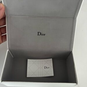 Dior Women's Glasses Case - Elegant White and Gray